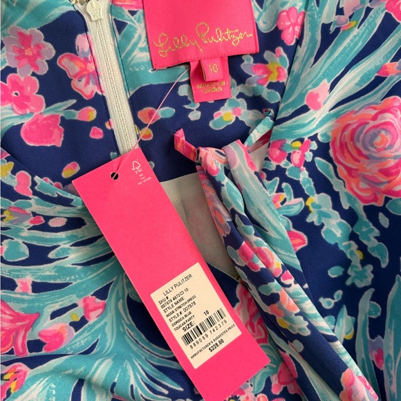 NWT Lilly Pulitzer Dress Womens 10 Rosie Stretch Corsica Blue Toucan Party - Picture 2 of 3